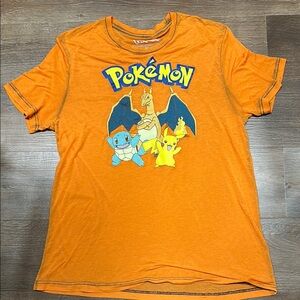 Ultra Thin 2016 Pokemon Orange Short Sleeve Tee Vibrant Graphic Shirt